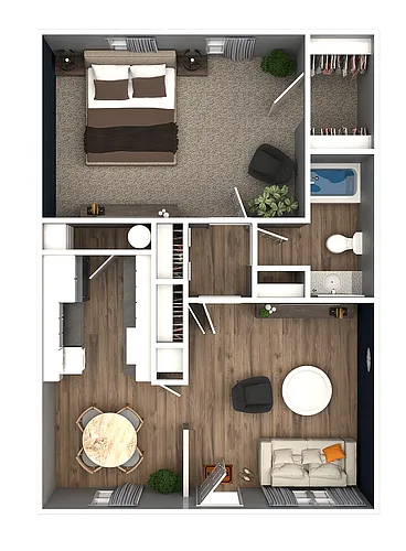 Floor plan 1 Bed 1 Bath