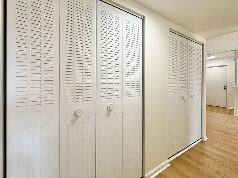 Two double-door hallway closets