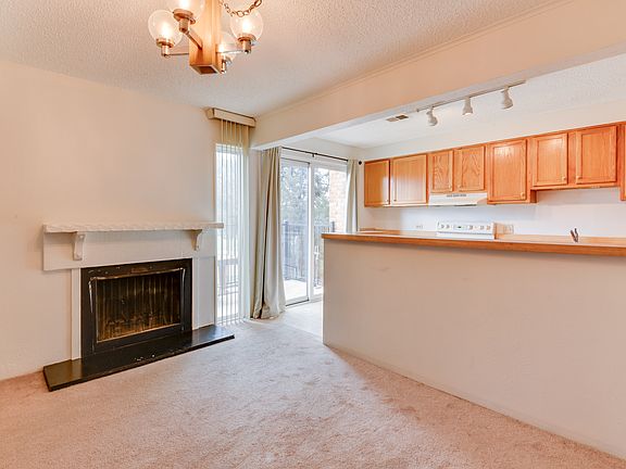 Kitchen and fireplace