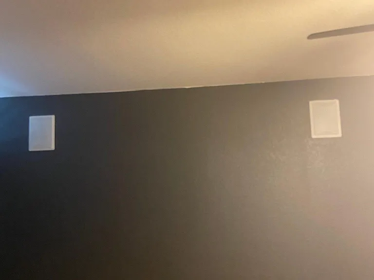 Second view of media room integrated speakers