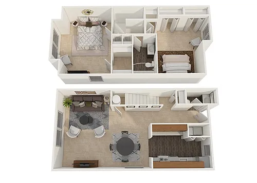 Floor plan Two Bedroom Townhouse
