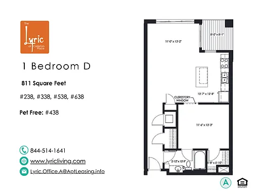Floor plan 1 Bedroom D