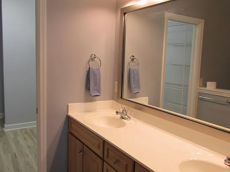Master bath, looking into huge walk-in closet.