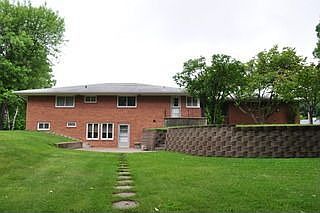 Rear view of house, walk-out basement