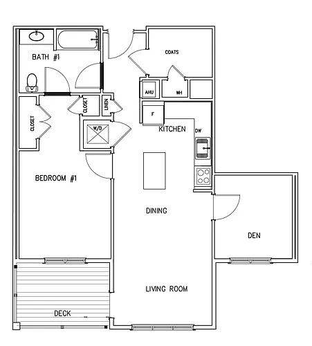 Floor plan One Bedroom with Den