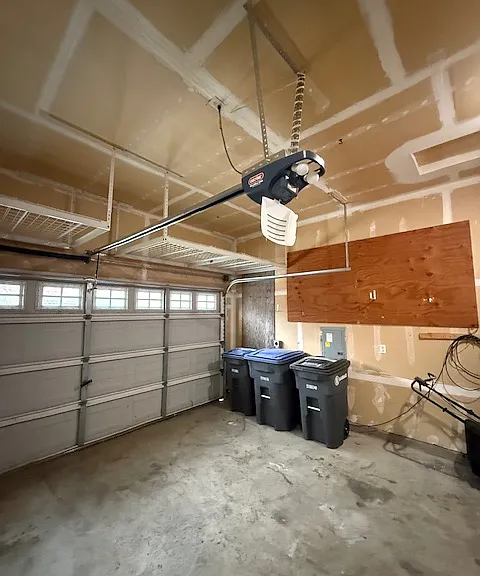 Spacious garage with EV charger
