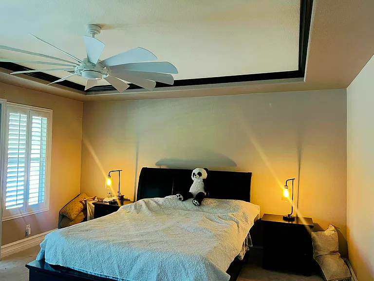 bedroom 1: Large master Bedroom....two walk-in closets, two sinks, bathtub, power room area, extra storage area. Opposite end of other 3 bedrooms...very private