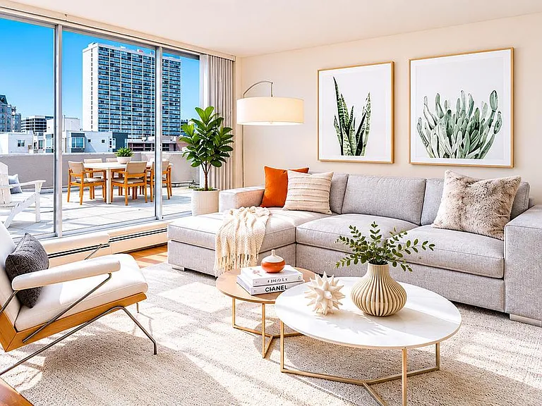 Living room with private terrace