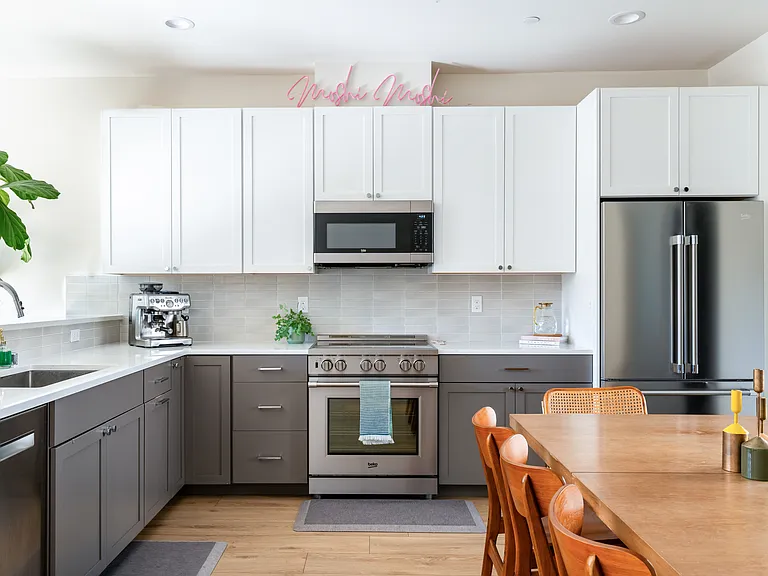 Open kitchen and living room on 2nd floor