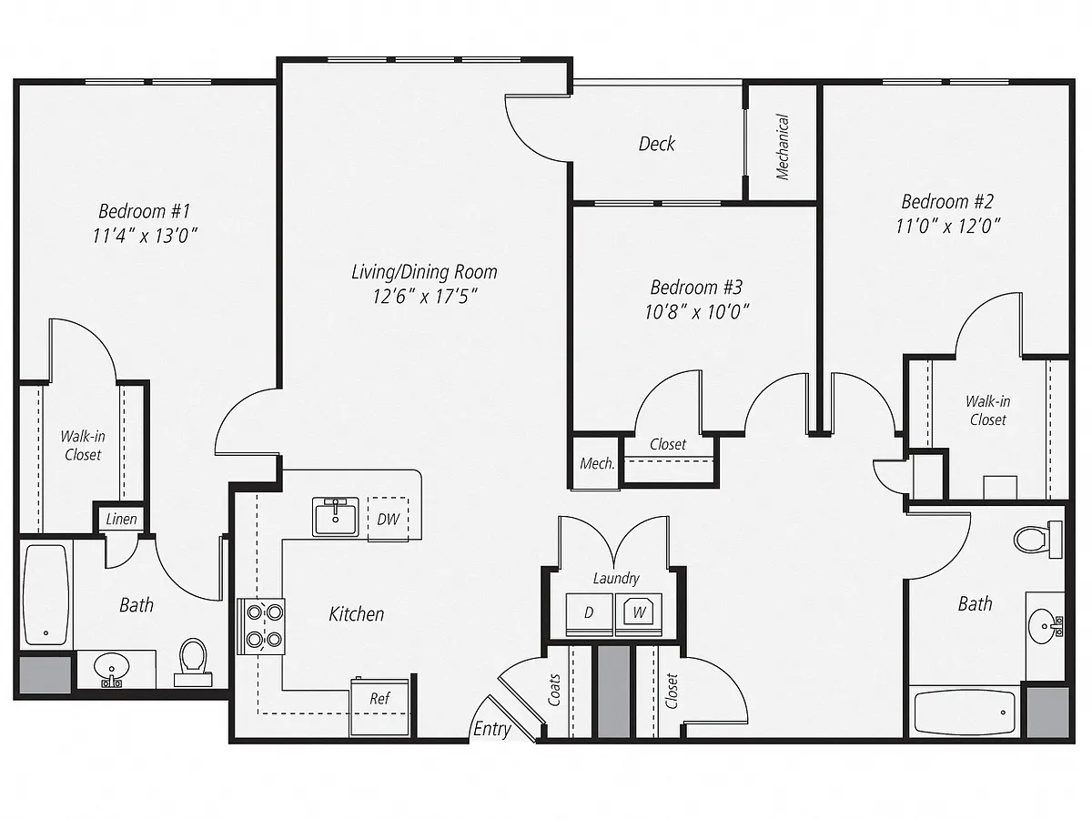 Floor plan 3 Bed/2 Bath-C2