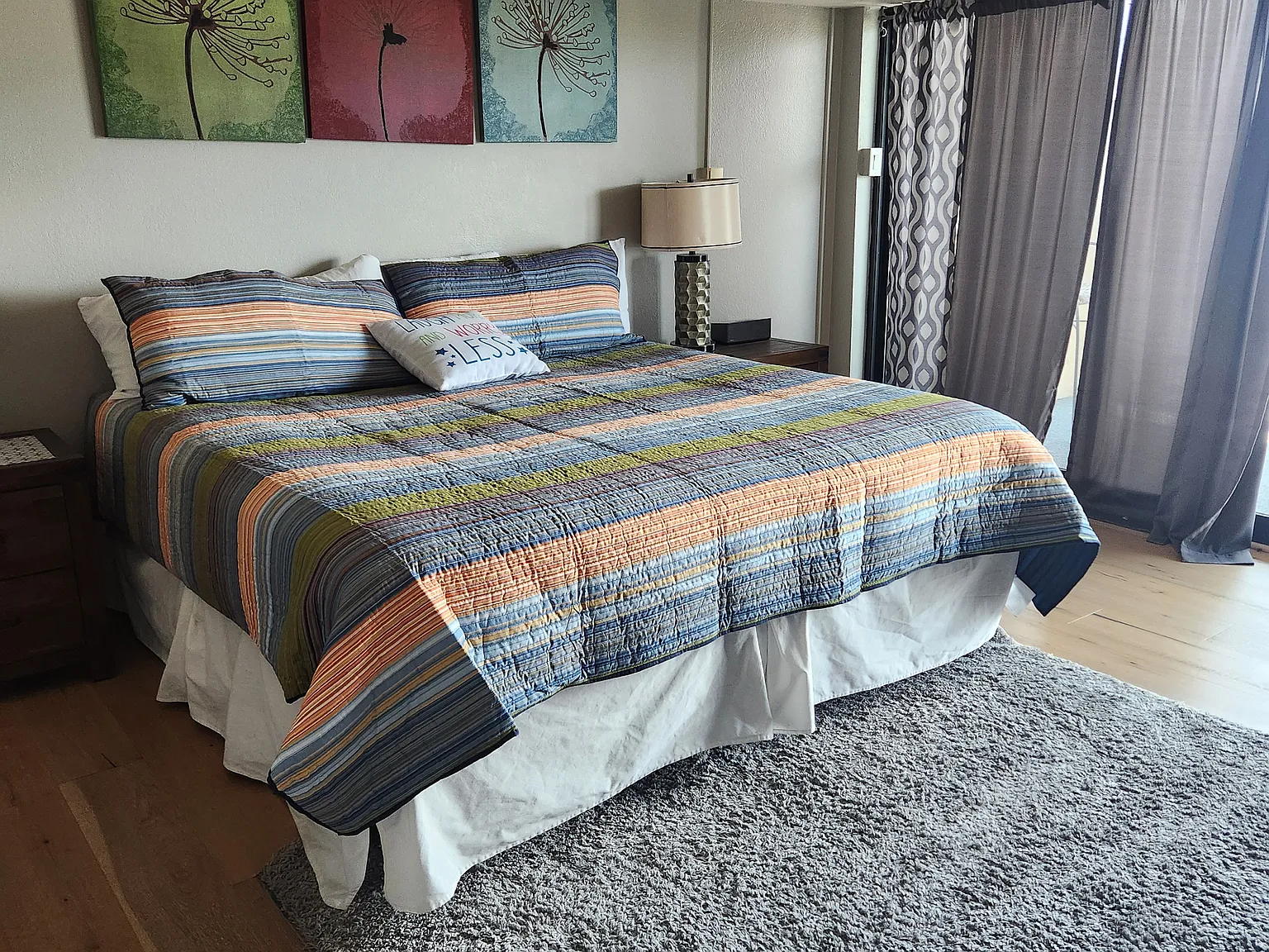 King bed, and adjoining full bath
