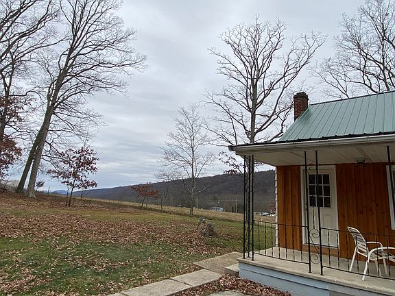 Back porch faces woods
