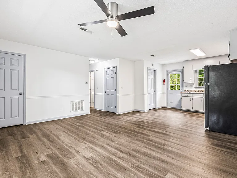 Newly renovated kitchen with open space into living room/dinning room