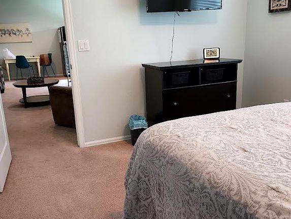 from bedroom into rec room