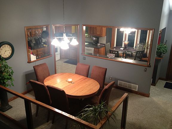 Dining room from upper level