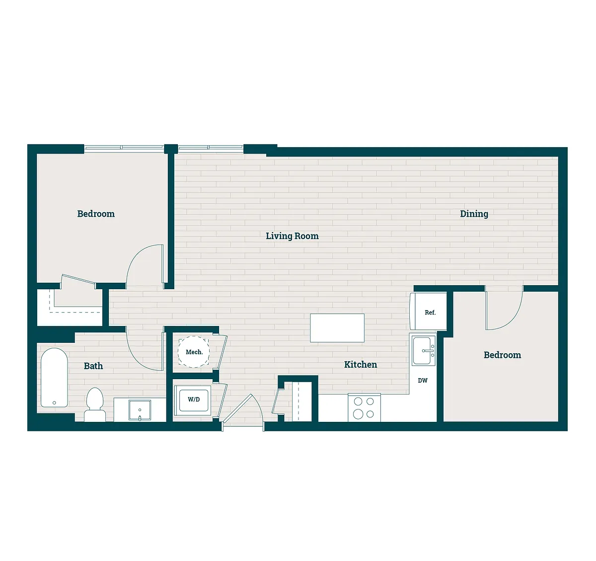 Floor plan 2BR-J02