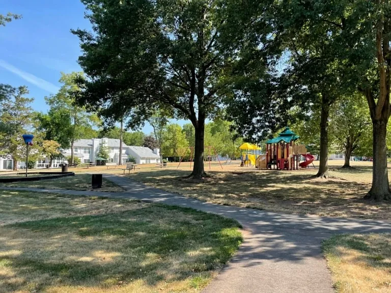 Walking path and playground