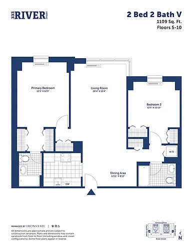 Floor plan 2 Bed 2 Bath V