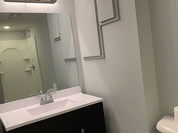 Newly refinished bathroom