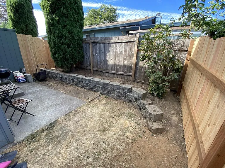 Private, gated back yard