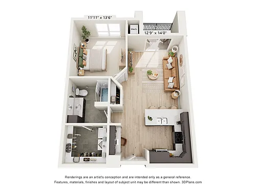Floor plan HH-1x1F