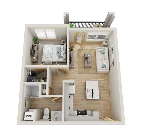 Floor plan 1X1 B