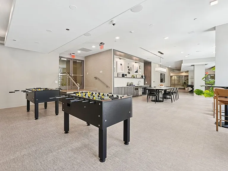 Lounge with kitchenette and foosball