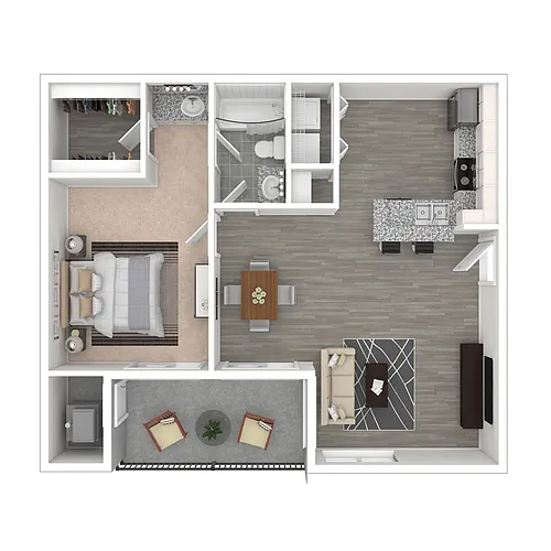 Floor plan 1X1-Beech