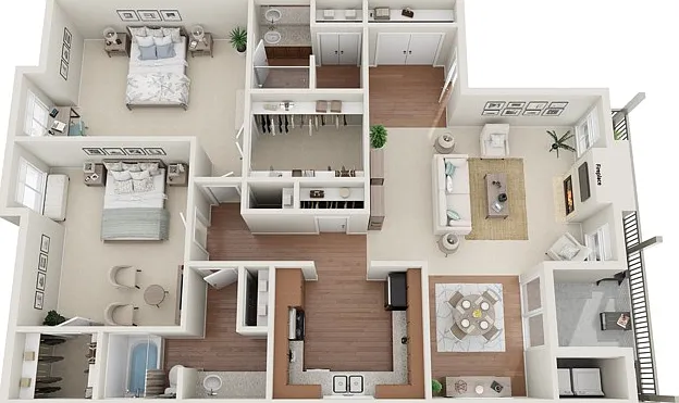 Two Bedrooms, Two Bathrooms, 1169 sqft, Full-Size Washer/Dryer Connections, Fireplace, Plank Flooring in Selected Units, Patio/Balcony Two Bedrooms, Two Bathrooms, 1169 sqft, Full-Size Washer/Dryer Connections, Fireplace, Plank Flooring in Selected Units,