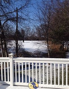 View from deck of back yard view.
