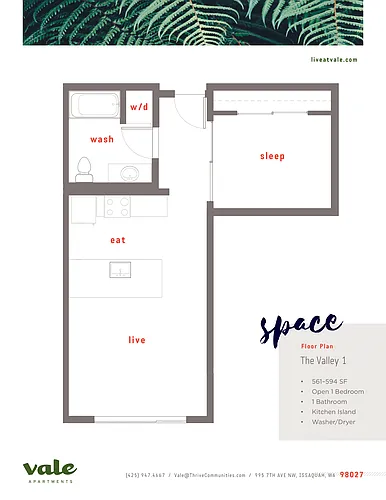 Floor plan Open 1x1 - A