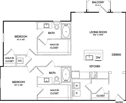 B2A | 2x2 | 1146 sq ft B2A | 2x2 | 1146 sq ft