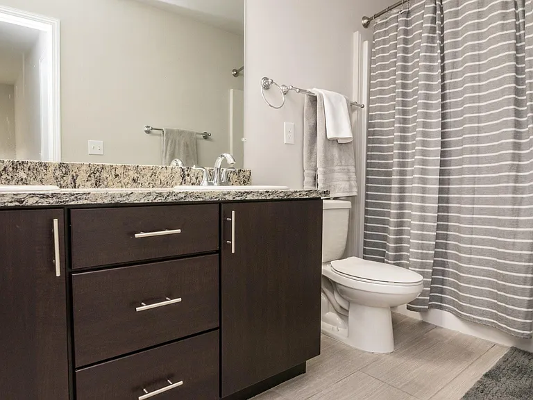 Granite counter with tile floor