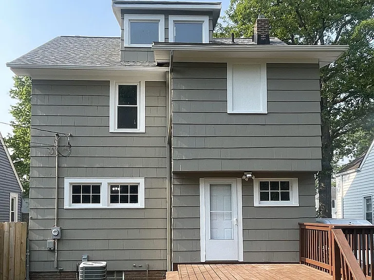 Deck on the rear of house