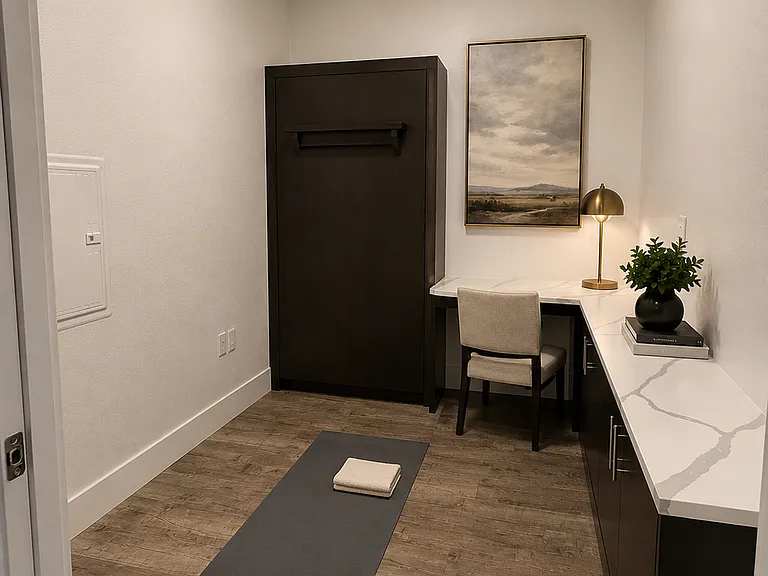 Flex room as a home office and yoga studio.