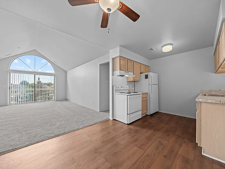 Cathedral ceilings at Prentiss Pointe Apartments in Harrison Township, MI