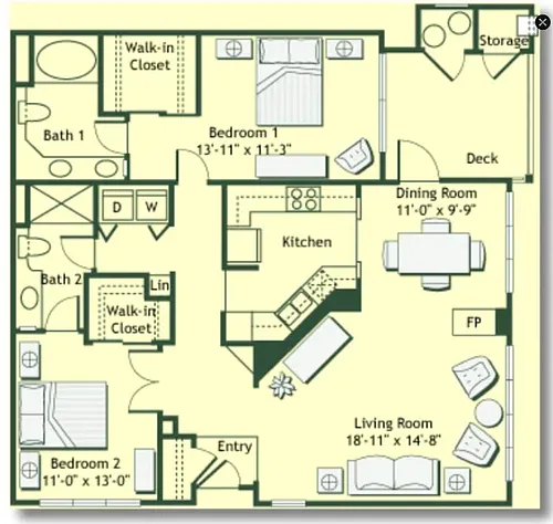 Floor plan 2X2-1208