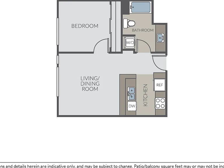 Plan 1A - Open One Bedroom