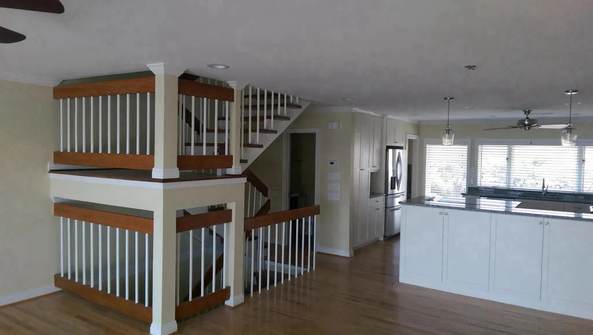 View from Living area of Kitchen and Stairway - 5438 Marina Club Dr