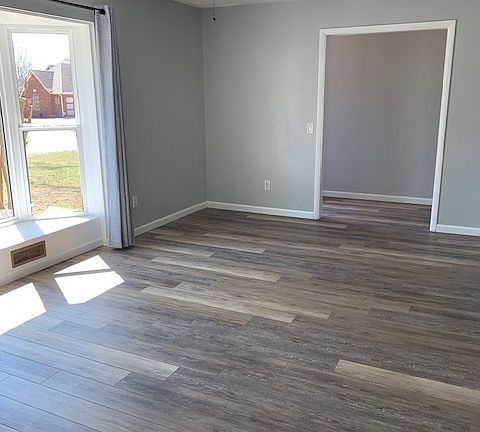 Living room with bay window