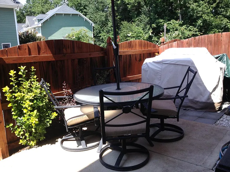 Fenced in patio