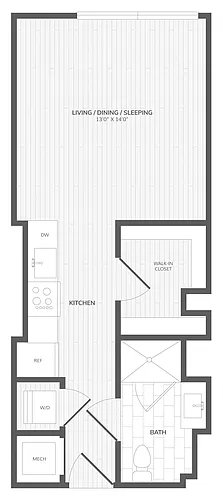 Floor plan Studio-A West Medley