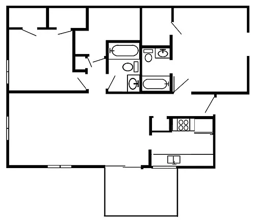 Floor plan 2 Bedroom Duplex