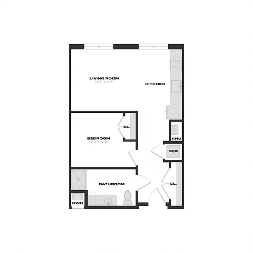 Floor plan 1 Bed/1 Bath-J5