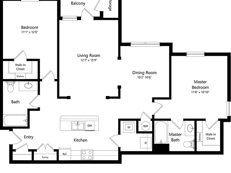 2 Bedroom | 2 Bath | 1162 SF | Renovated 2 Bedroom | 2 Bath | 1162 SF | Renovated