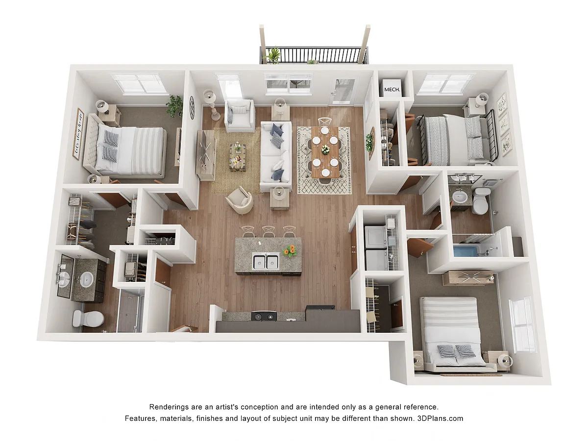 Floor plan Poplar 3 Bedroom 2 Bathroom