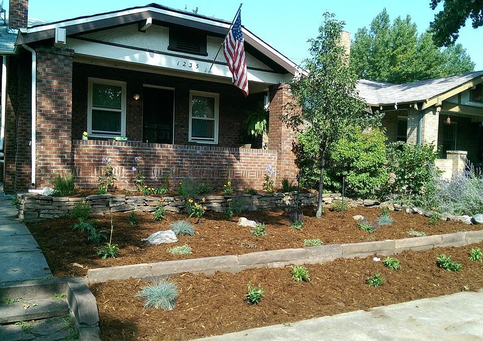 Front of home with recent landscaping