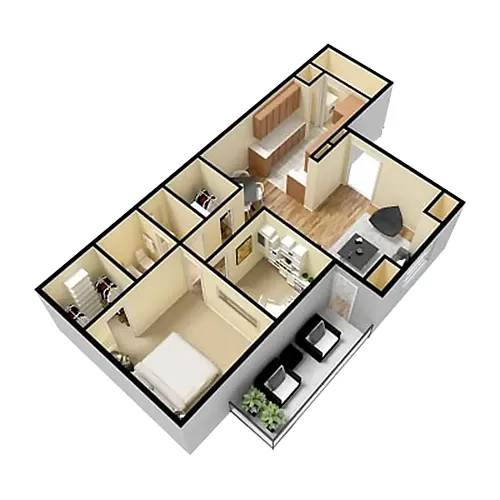 Floor plan 1X1 E