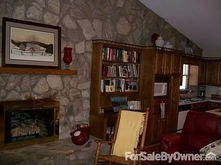 Family Room : Fireplace & Kitchen Cabinets