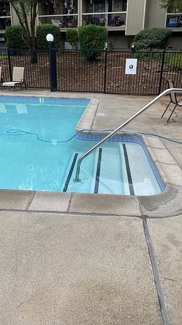 Community Pool with Security Key Access Fence